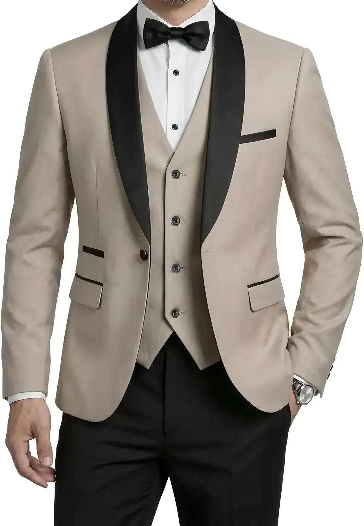 Ensemble de Costume Homme Manteau Gilet Pantalon / Affaires Garçons d'Honneur Mariage Robe Formelle Blazer Pantalon