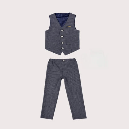 British Style Kids Piano Host Speech Performance Costume School Boys Vest Pants Bowtie 3Pieces Ceremony Clothing Set