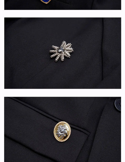Luxury Temperament Niche Three-dimensional Patchwork Blazer Coat Men's 2025 Autumn Original Shoulder Pad Clothes JY4547
