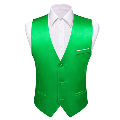 Men's Satin Vest Slim Fit Single-Breasted Waistcoat for Weddings and Formal Occasions