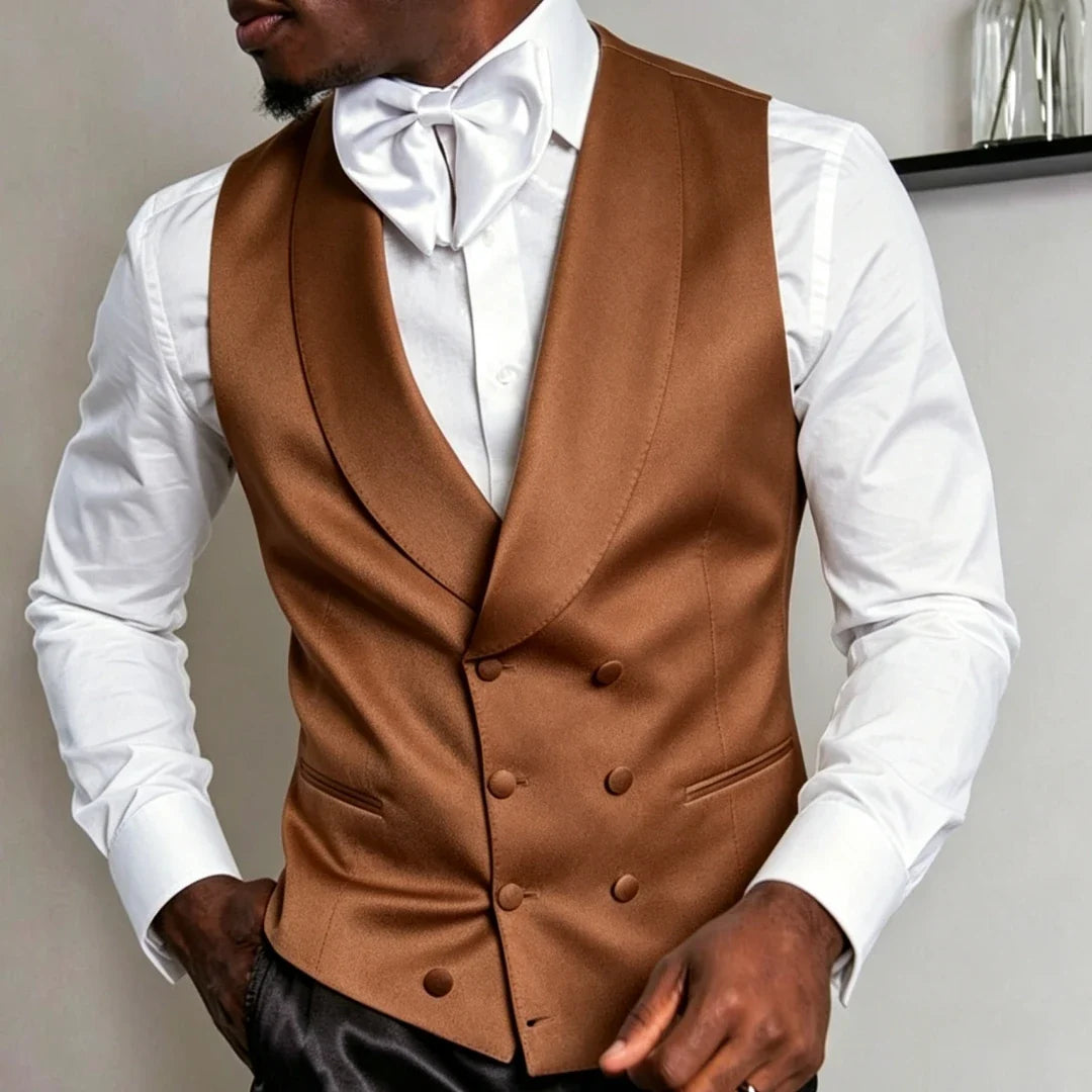 Men's Double Breasted Suit Vest for Wedding & Formal Occasions