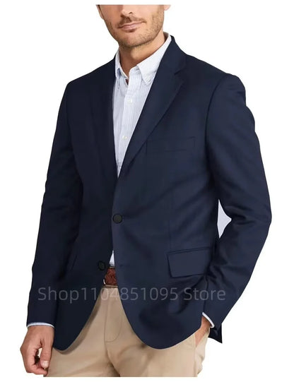 New Arrival Luxury Men Blazer Fashion Wedding Suits Blazers Male Notch Lapel Jacket Business Casual Solid Color Long Sleeve Top