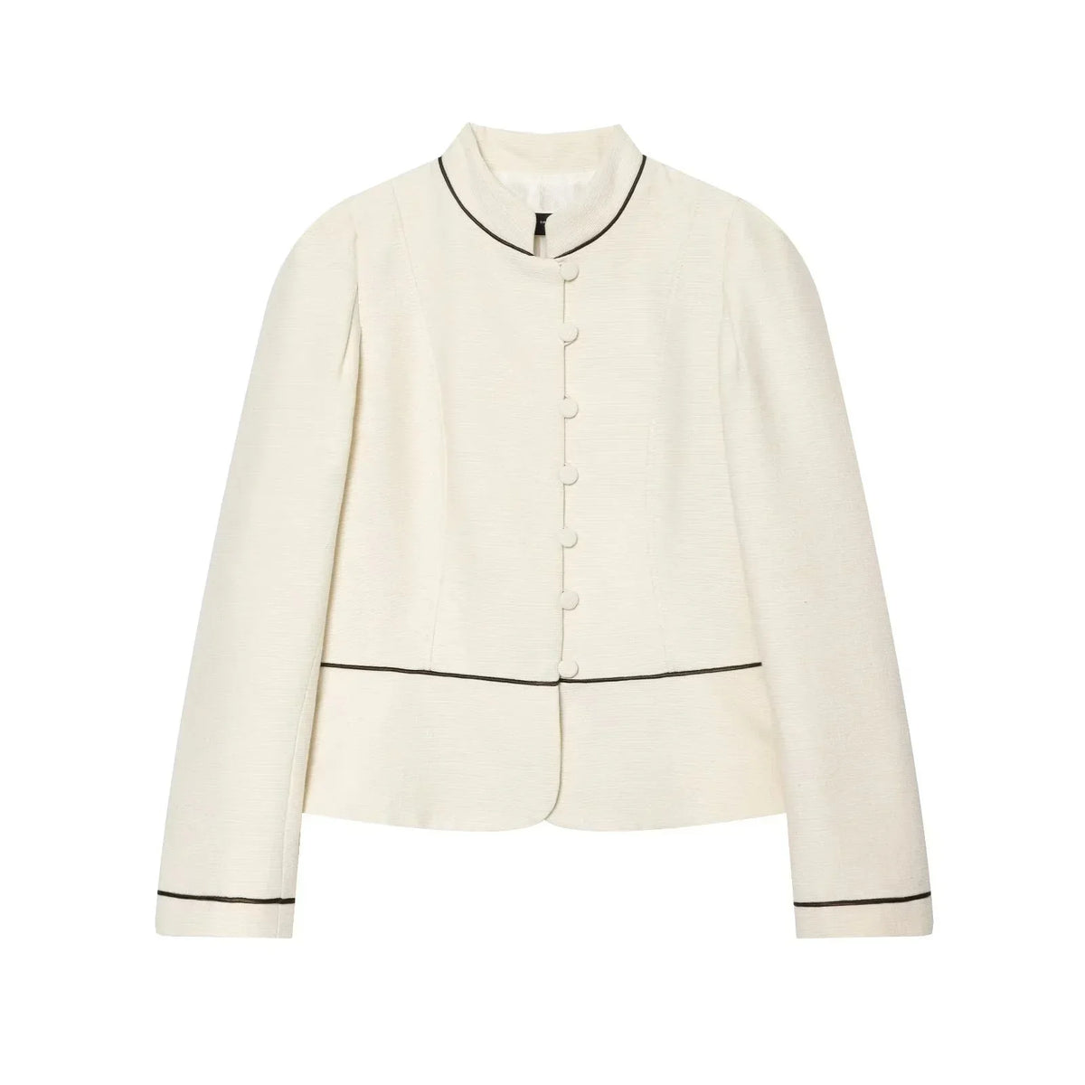 Holiday Casual Elegant Women Slim Blazer Patchwork Stand Collar Single Breasted Blazer Fashion 2026 Spring Summer Blazer