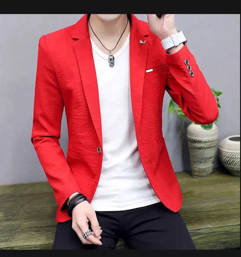 Blazer: Outdoor Fashion, Business-style, Gentleman's Wedding Host, Campus Casual, Relaxed, Korean-style, Youthful Men's Blazer