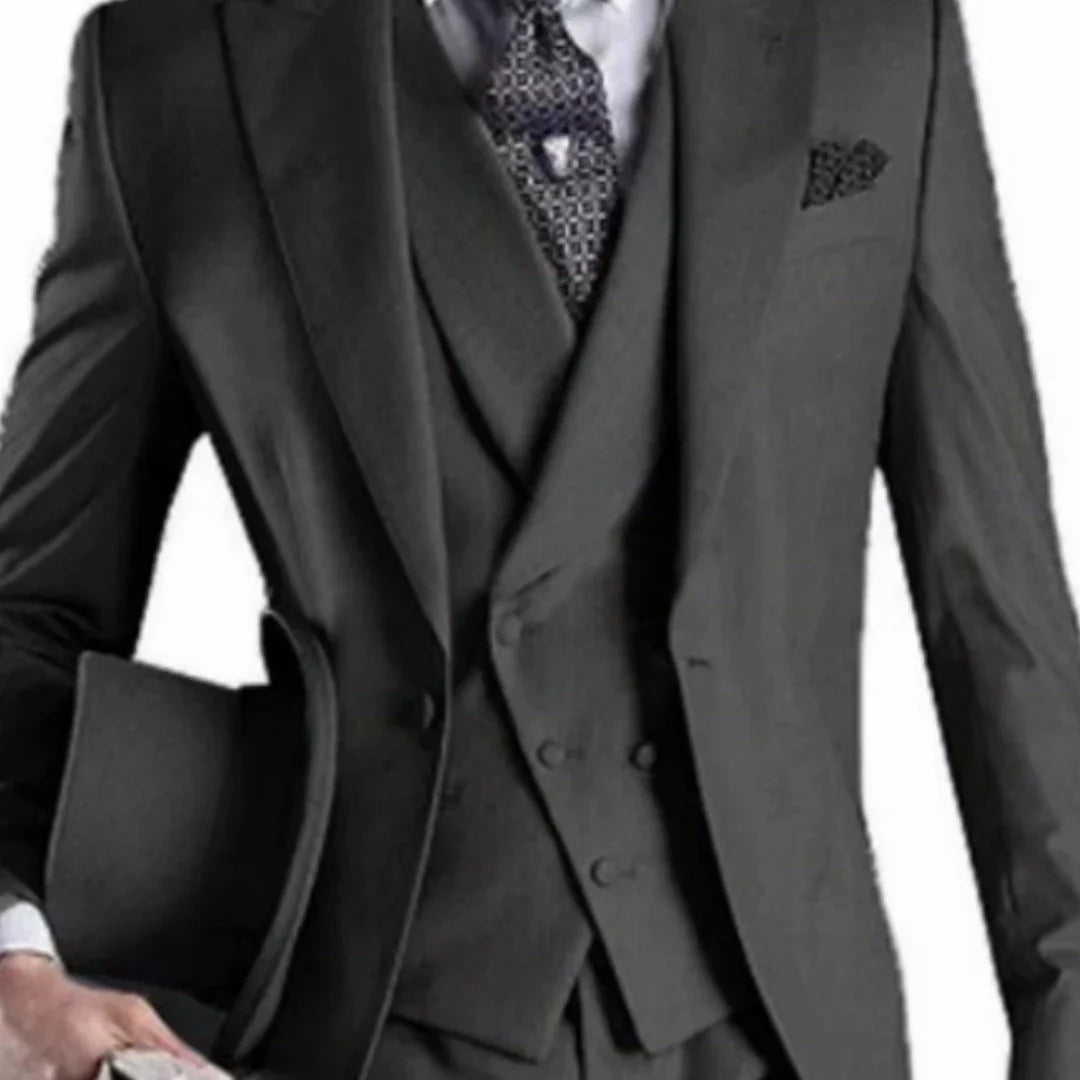 Men's Vest Double Breasted with Lapel Smart Casual Waistcoat for Wedding Banquet and Daily Wear