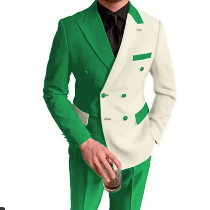 Costumes élégants de mariage/affaires, 2 pièces, coupe ajustée, blazer croisé, costumes de garçons d'honneur, tenues formelles pour hommes (veste + pantalon)