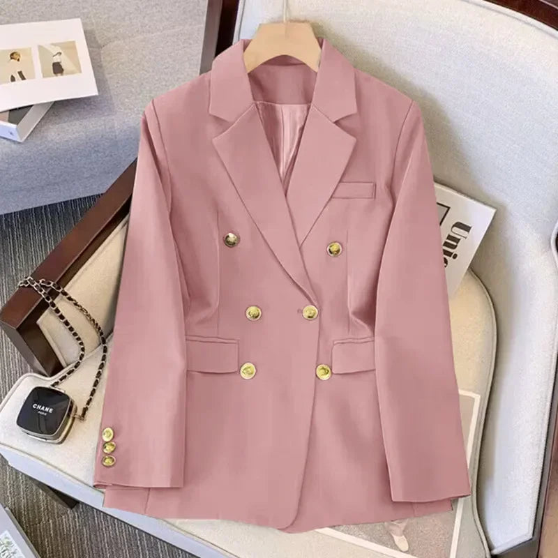 Slim Fit Women's Office Blazer High-End Casual Korean Fashion Spring Autumn New Loose Blazers Temperament Coats for Women