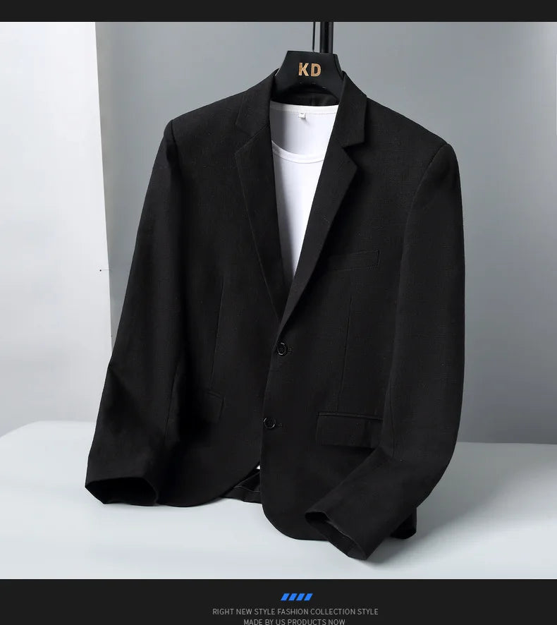 Blazer: A Fashionable Outdoor Men's Travel Gentleman's Versatile Solid-color Trend Leader for Casual and Breathable Wear. Blazer