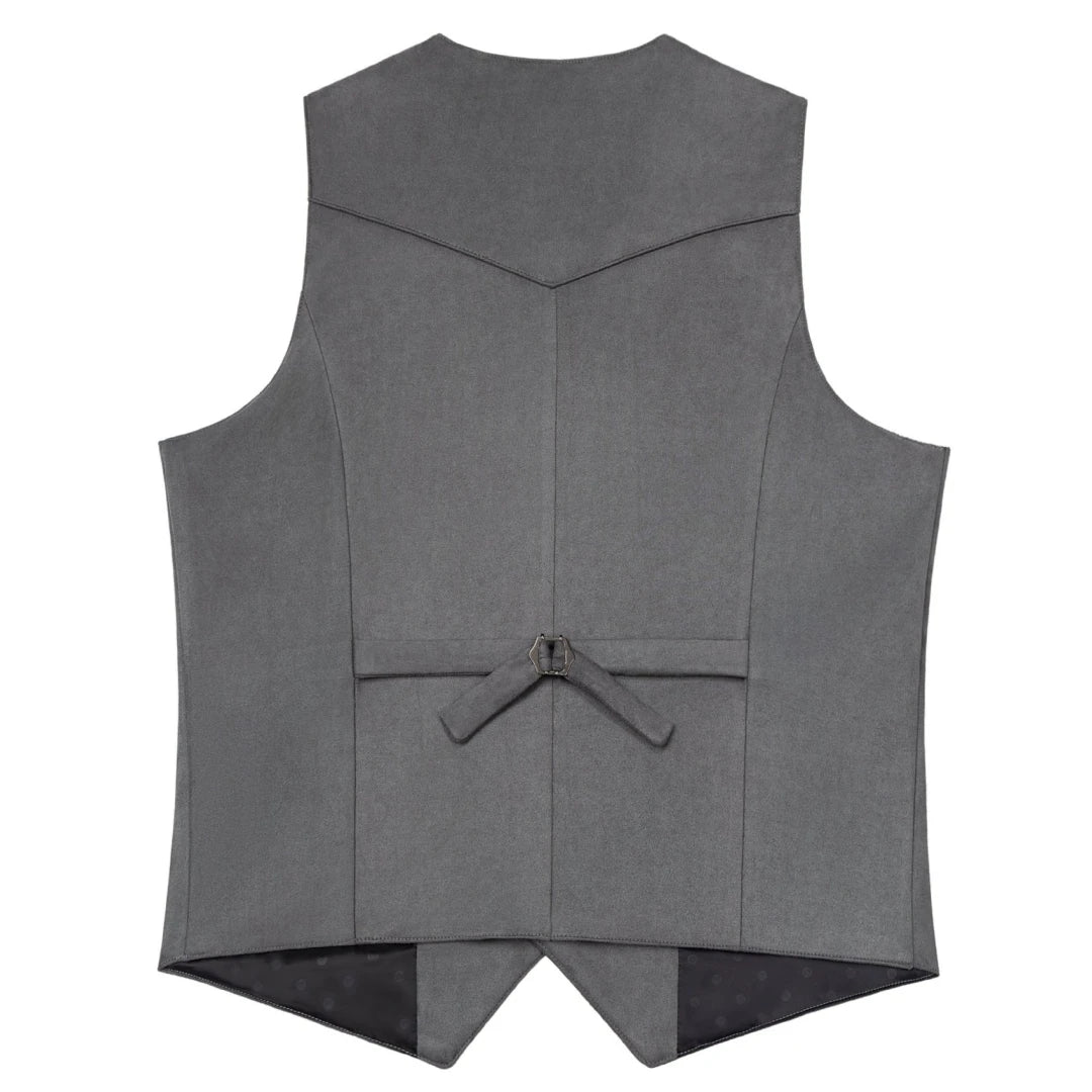 Men's Vest Slim Fit Suede Leather Waistcoat for Business and Banquet