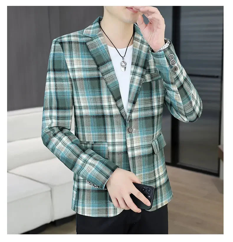 Blazer Men's Fashion Business Gentleman Groom Professional Gentleman Form-fitting Versatile Casual Formal Wear High-end Blazer