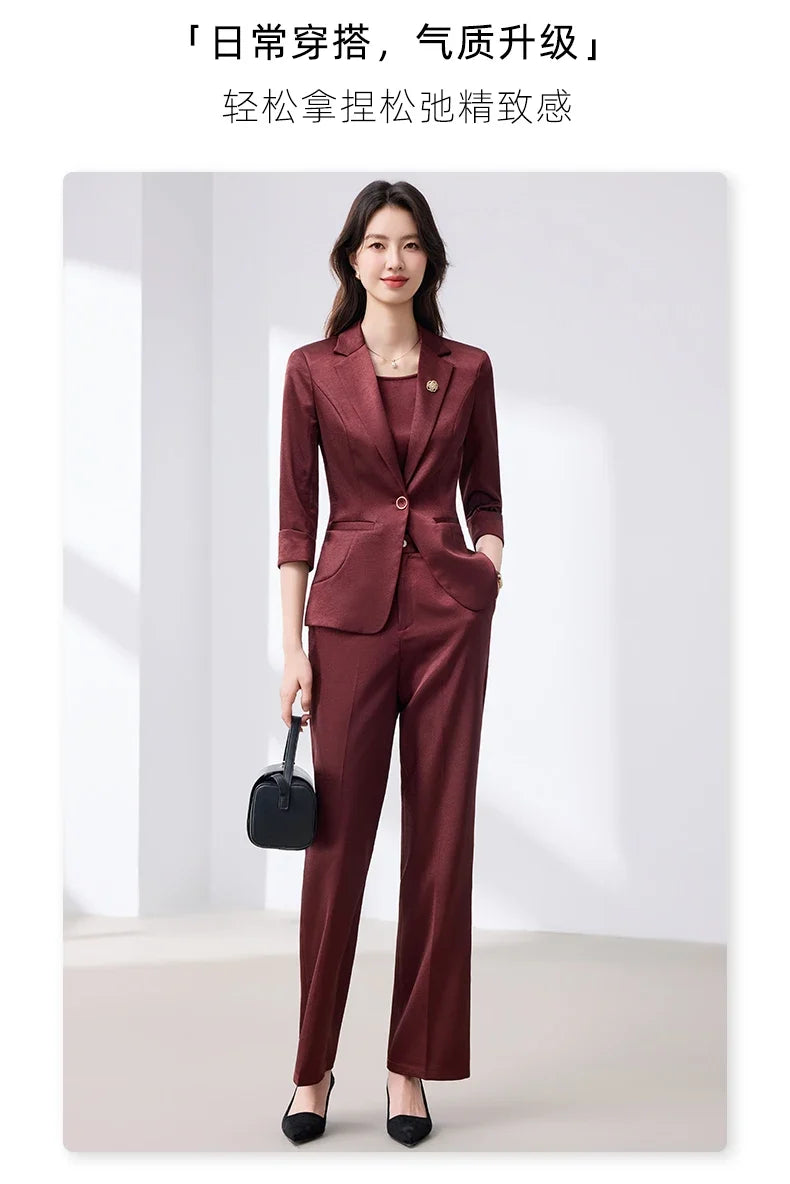2026 Fashionable Women's Suit Set Slim Elegant Stylish Spring Summer New Arrival Pants Plus Tailored Suit Ensemble
