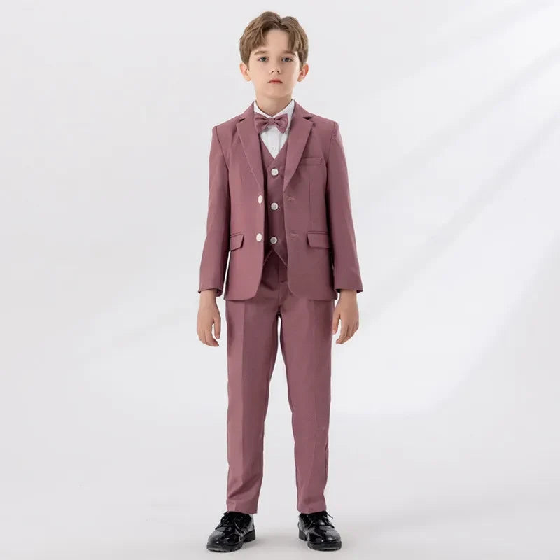 School Kids Piano Host Performance Suit Set Flower Boys Wedding Dress Spring Children's Birthday Party Photography Costume