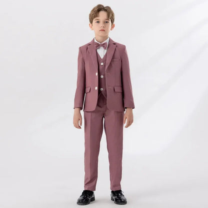 School Kids Piano Host Performance Suit Set Flower Boys Wedding Dress Spring Children's Birthday Party Photography Costume