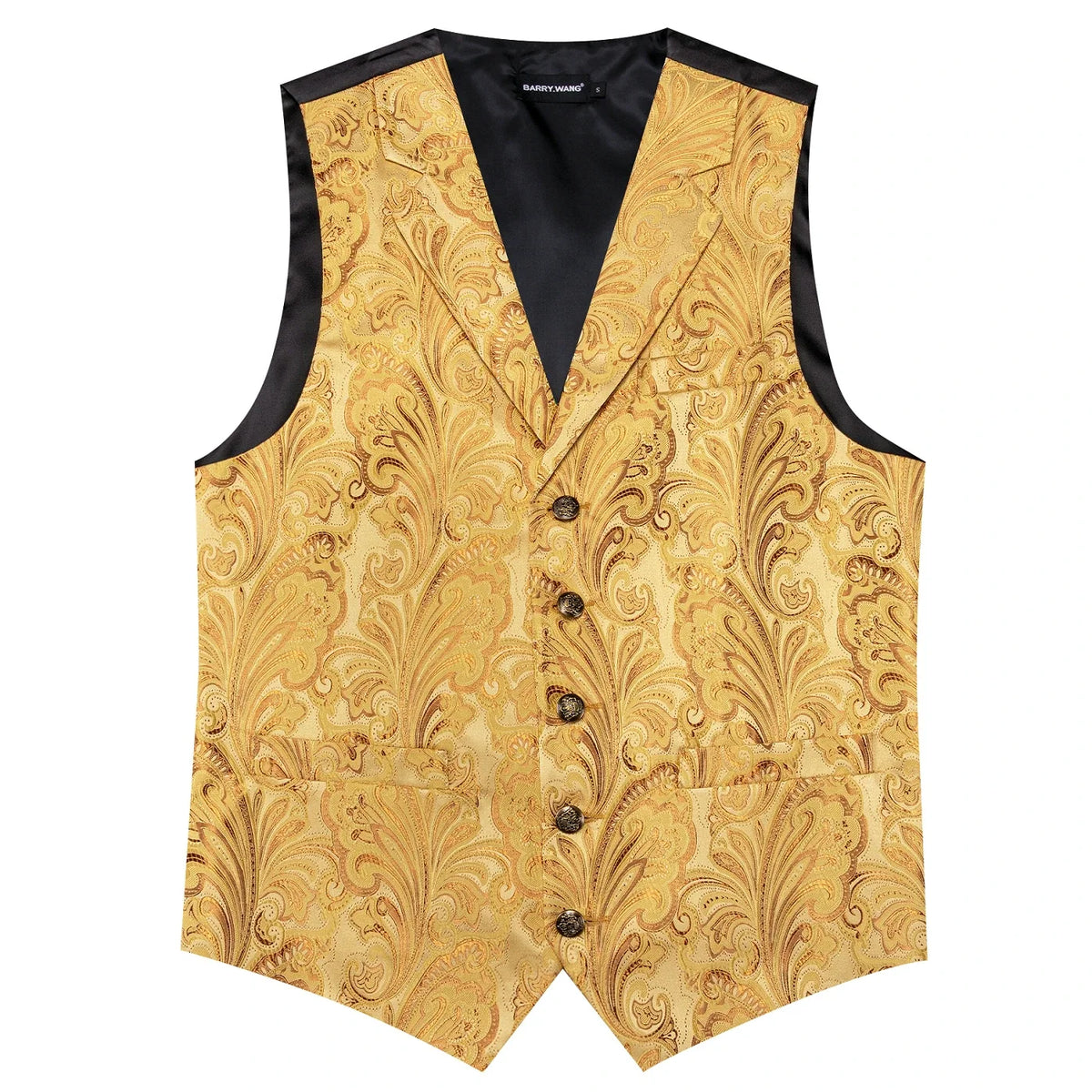 Men's Jacquard Floral Waistcoat Vest with Bowtie Set – Wedding & Formal