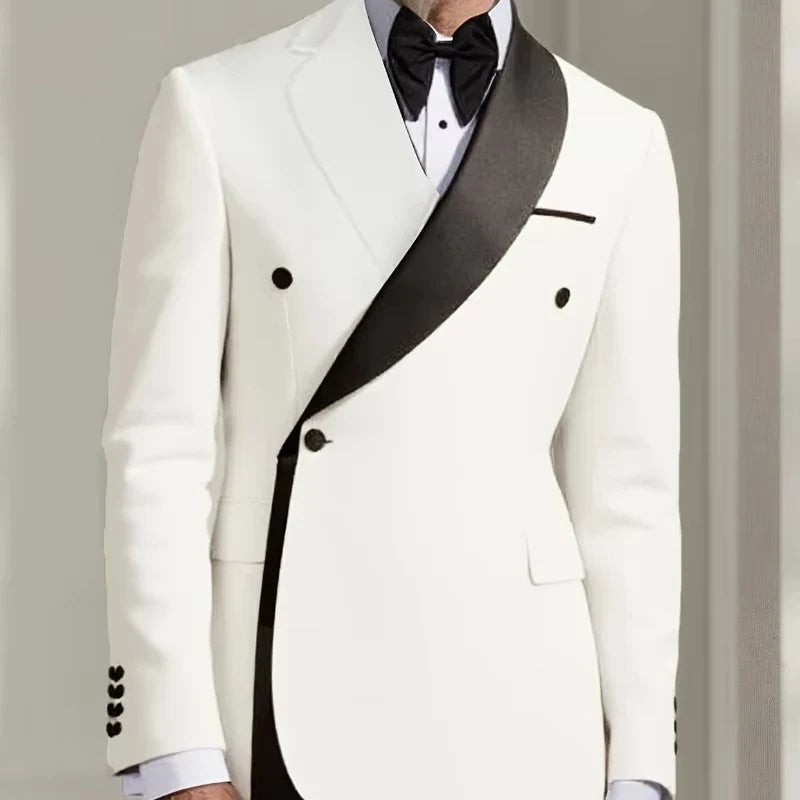 Luxury Elegant Men's 1 Piece Slim Fit Suit Blazer Tailcoat White Wedding Business Ball Gift For Husband