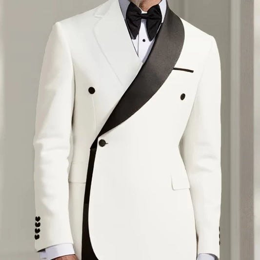 Luxury Elegant Men's 1 Piece Slim Fit Suit Blazer Tailcoat White Wedding Business Ball Gift For Husband