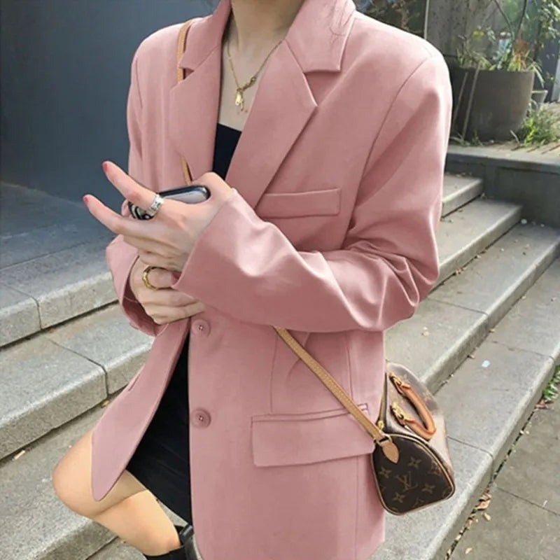 Autumn Luxury Blazer for Women 2024 Elegant Korean Women's Blazer Jacket Fashion Female Long Coats Splice Office Lady Clothes