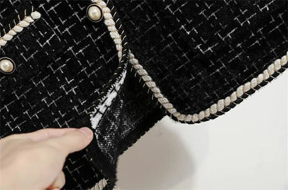 Women V-neck Tweed Sleeveless Vest Female Splicing Together Waistcoat Top Autumn Lady Lmitation Mink Fur Vest Jacket