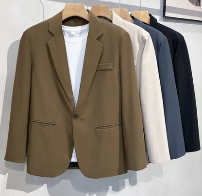 Men 2026 Korean Style Loose Blazer Spring Autumn Versatile Casual Suit Jacket Trendy Handsome Outerwear