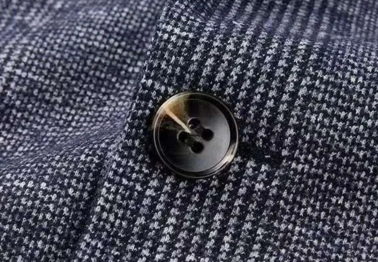 Wool Blend Classic Fashion Patterned Tweed Single-Breasted Blazer Jacket