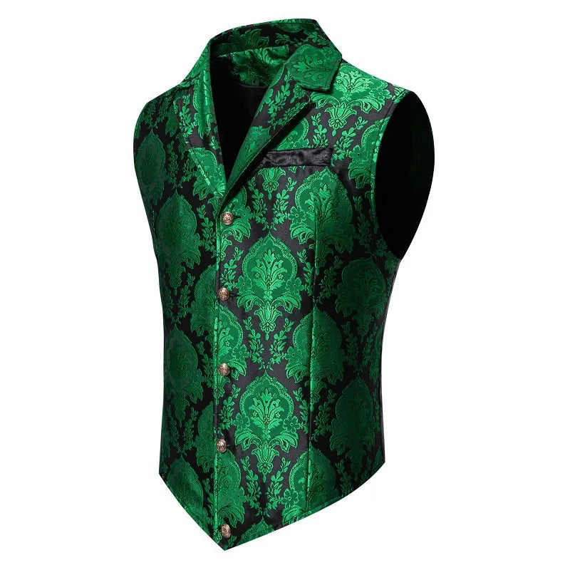 Men's Suit Vest Jacquard Smart Casual Single Breasted Slim Fit Waistcoat