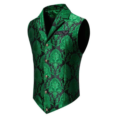 Men's Suit Vest Jacquard Smart Casual Single Breasted Slim Fit Waistcoat