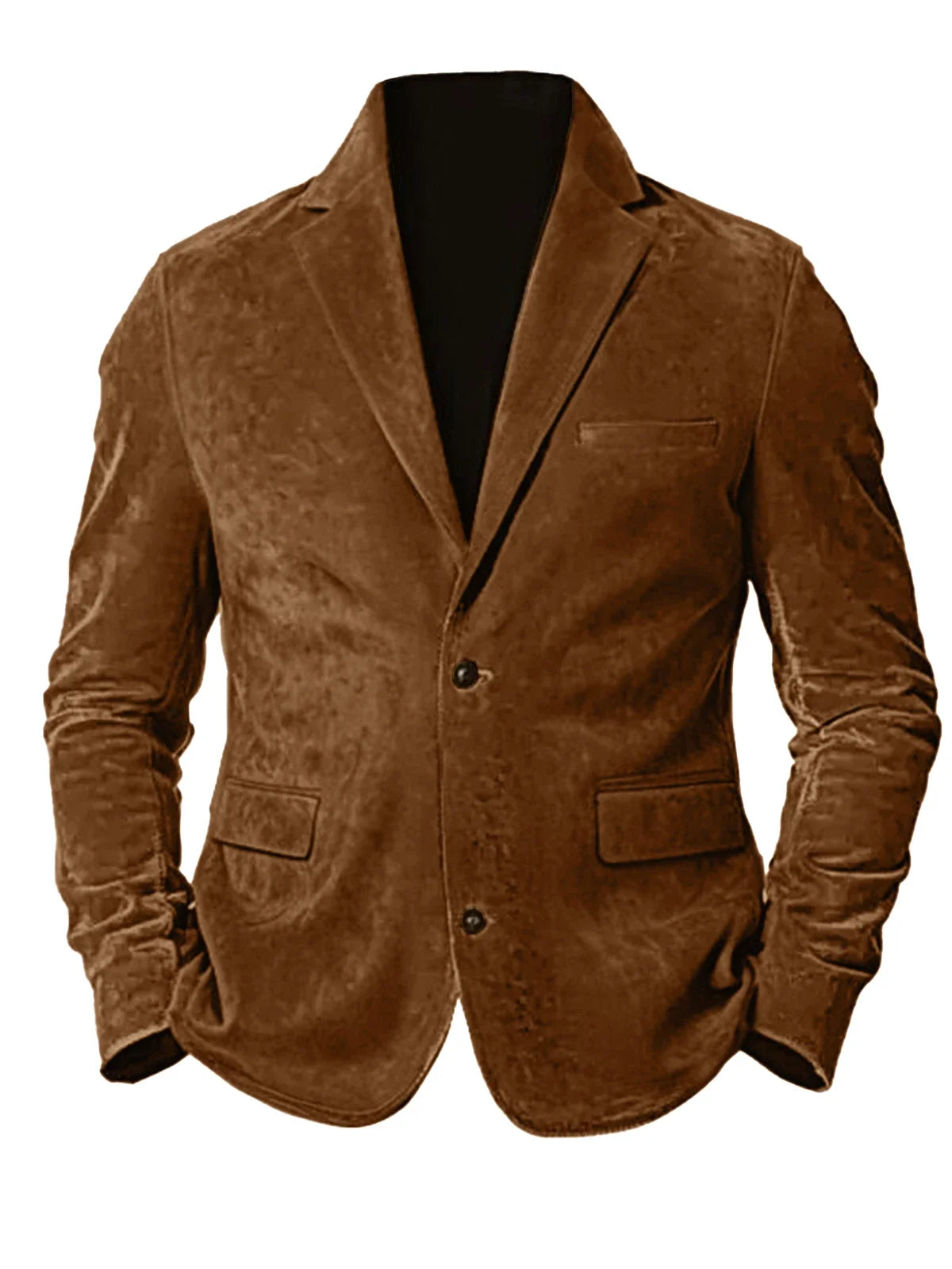 Men's Faux Suede Jackets Casual Retro Formal Coats for Men Fashion Slim Fit Jacket Comfortable Commuter Clothing