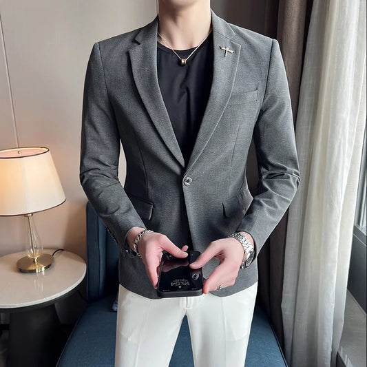 Men's Blazer Suit Jacket – Smart Casual & Business Style – 1 or 2 Button – Wedding & Party