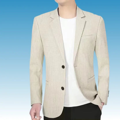 Blazer's New Men's Fashionable Business Wedding Banquet Casual Hosting Dress Is A High-end Middle-aged Thin Design  Blazer