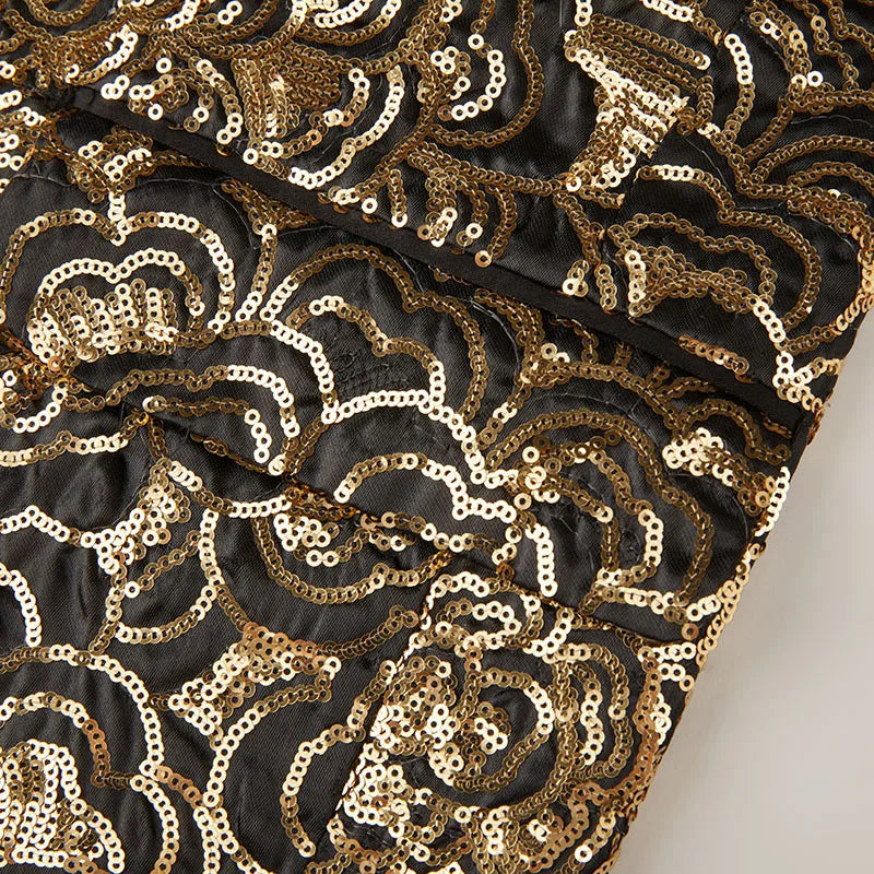 Men's Luxury Gold Sequins Suit Jacket Shawl Lapel Slim Wedding Party Blazers Bar Stage Singer Concert Glitter Tuxedo Dress Coat