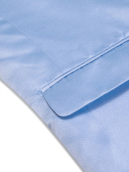 Light Sky Blue Solid Satin Men Blazer Jacket, Notch Lapel Two Button Slim Formal Coat for Wedding Prom Evening Events