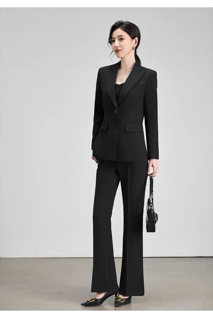 Ladies Office Formal Trousers Suit for Women Autumn Elegant Long Sleeve Blazer and Pants Twe Pieces Matching Sets Outfits