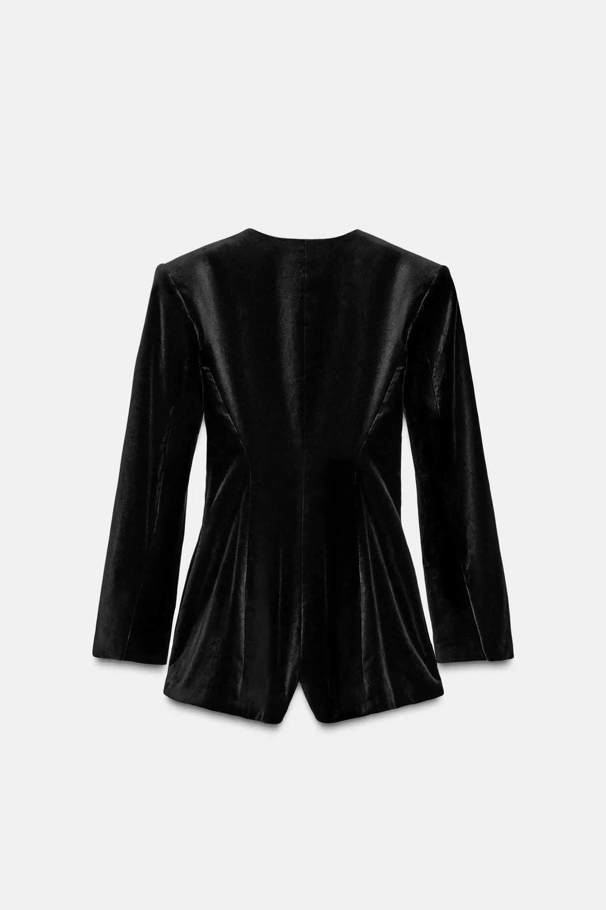 Spring 2026 Dark Style Short Velvet Suit One-Piece Pants Women Slimming Long Sleeve Business Casual Fashionable Tracksuit