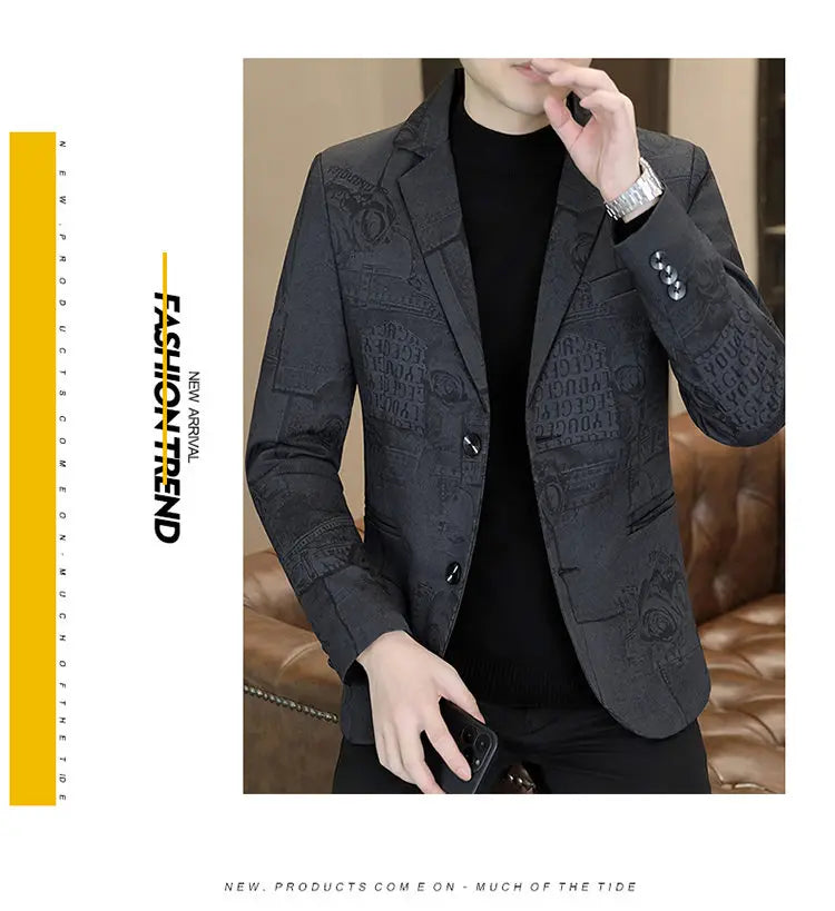 Men's Casual Business Blazer – Single Breasted, Spring Autumn