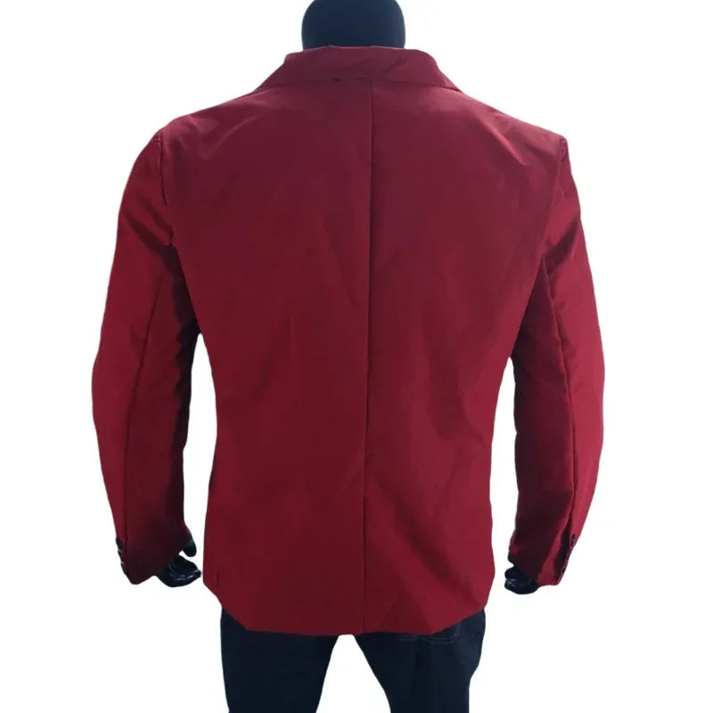 KIDWHXR Men Suit Coat Simple Solid Long Sleeve Male Blazer Turn Down Collar Casual Comfortable Business Casual Man Outerwear