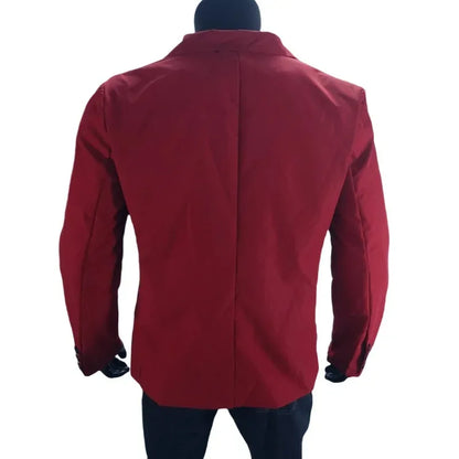 KIDWHXR Men Suit Coat Simple Solid Long Sleeve Male Blazer Turn Down Collar Casual Comfortable Business Casual Man Outerwear