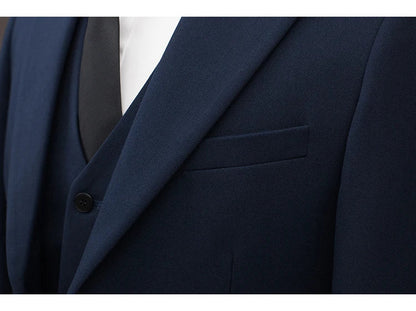 Men's High-End Wool Suit Three-Piece Set Business Casual Fashion Tencel Vest Trousers Bridegroom Wedding Dress