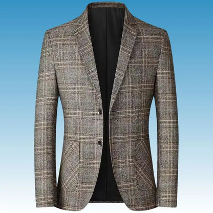 Men's Checkered Blazer for Smart Casual Business & Everyday Wear – Grey & Coffee