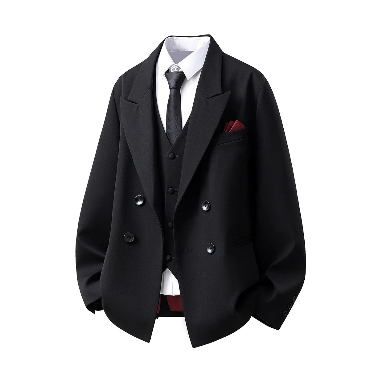 Double Breasted Clothes for Man Blazer Homme Luxe High Quality Luxury Corsage Designer Mens Black Elegant Chaqueta Formal Hombre
