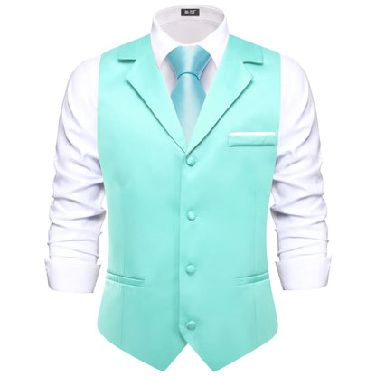 Men's Vest with Tie Jacquard V-Neck Waistcoat for Casual Business and Party Occasions – Champagne
