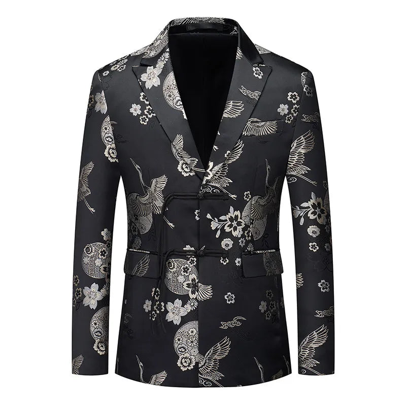 Men's Jacquard Slim Fit Blazer – Formal Wedding & Party Tuxedo Jacket