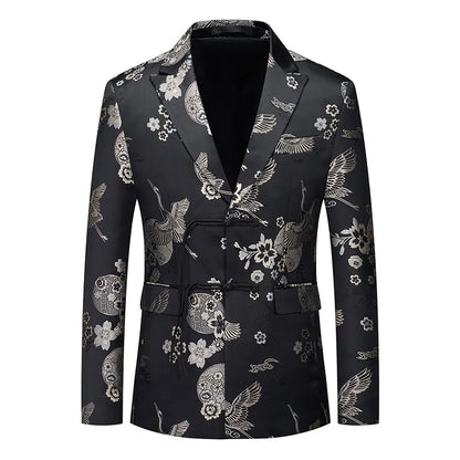 Men's Jacquard Slim Fit Blazer – Formal Wedding & Party Tuxedo Jacket
