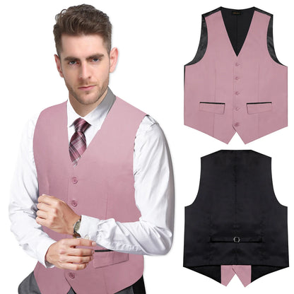 Men's Suit Vest – Solid Formal Waistcoat for Wedding, Party & Business Wear