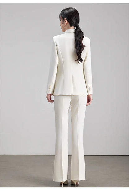 Ladies Office Formal Trousers Suit for Women Autumn Elegant Long Sleeve Blazer and Pants Twe Pieces Matching Sets Outfits