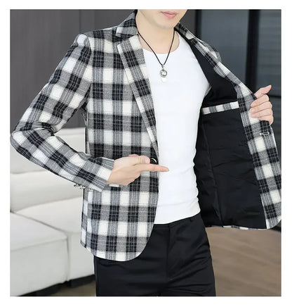 Blazer Men's Fashion Business Gentleman Groom Professional Gentleman Form-fitting Versatile Casual Formal Wear High-end Blazer