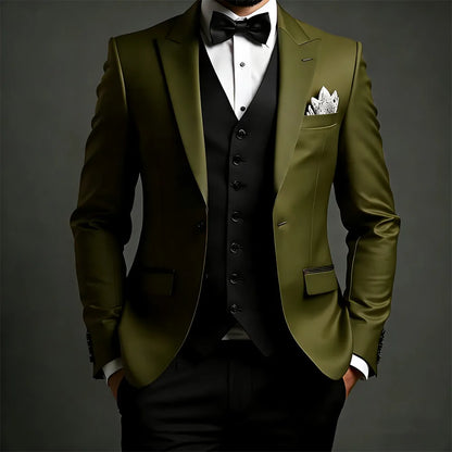 Men's 3-Piece Slim Fit Formal Suit for Weddings, Office & Events – Jacket, Vest & Pants