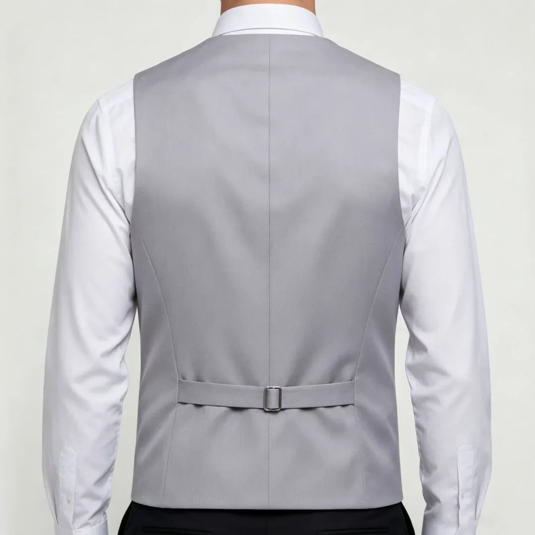 Men's Double Breasted Vest – Formal Lapel Waistcoat for Wedding & Business