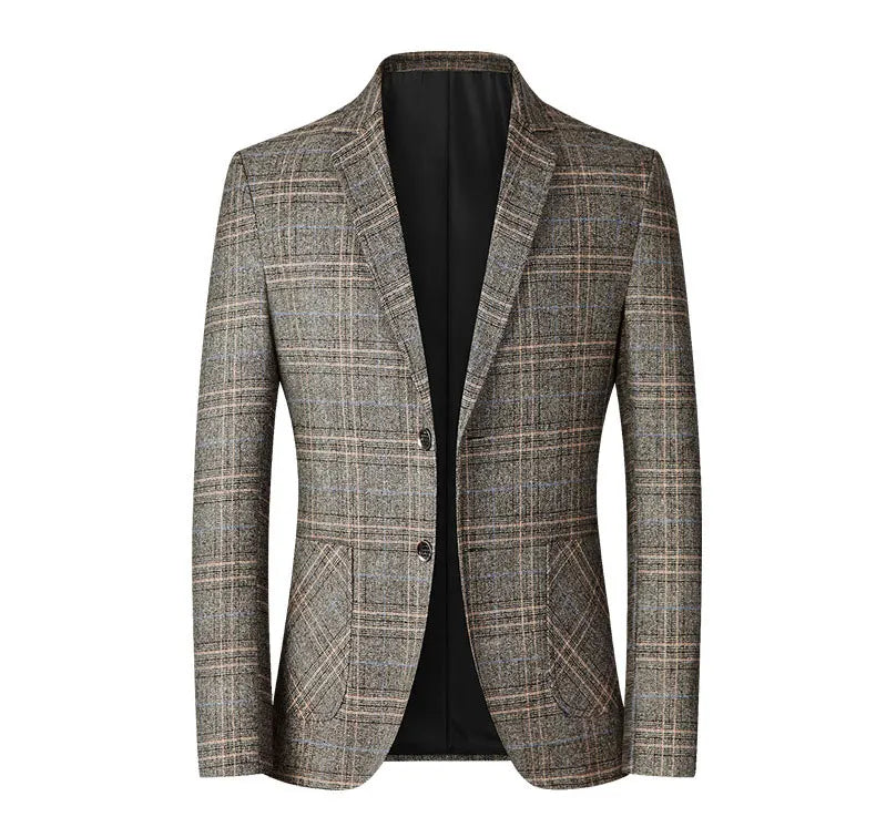 New Men's Plaid Blazer Male Suit Jacket Classic Slim Business Casual Blazers Men Clothing Wedding Suit Coats 4XL