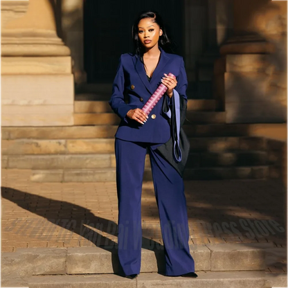 2026 New Women Solid Double Breasted Blazer Pants Two Piece Suit Elegant Office Business Formal Workwear Lady Commuter Outfit