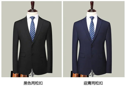 S-8XL Blazer New Men's Fashion Business Solid Color British Style Professional Work Groom Wedding Dress Best Man Blazer Jacket